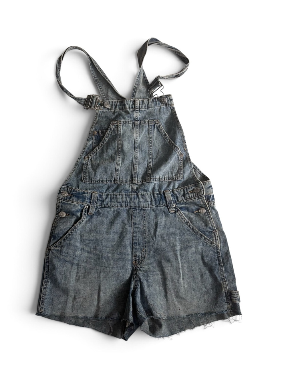 Wild Fable Medium Wash Raw Hem Denim Overalls - XS